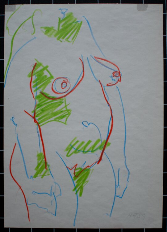 Adelinde Frey - Frauenakt - 1989 - Pastellzeichnung