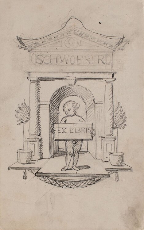 Wilhelm Wohlgemuth - Ex Libris Schwoerer - Bleistiftzeichnung - o. J.