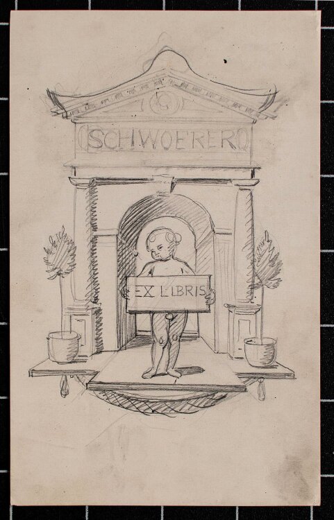 Wilhelm Wohlgemuth - Ex Libris Schwoerer - Bleistiftzeichnung - o. J.