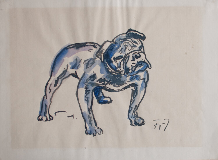 Fritz Zalisz - Bulldogge - o.J. - Aquarell/Tusche
