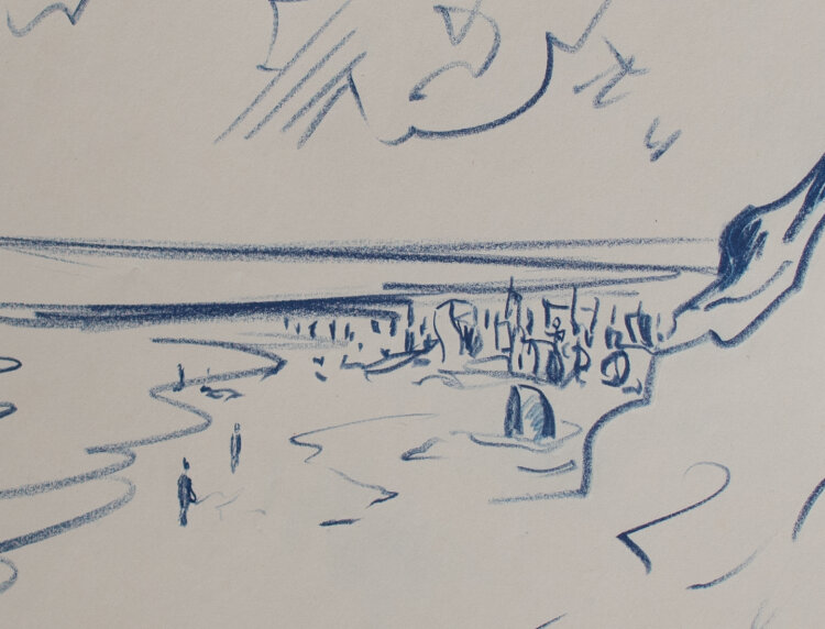 Fritz Zalisz - Strandlandschaft mit Steilküste auf Sylt - o.J. - Kreide