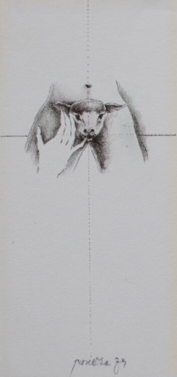 Pavel Roucka - Schafe Akt - 1979 - Lithografie