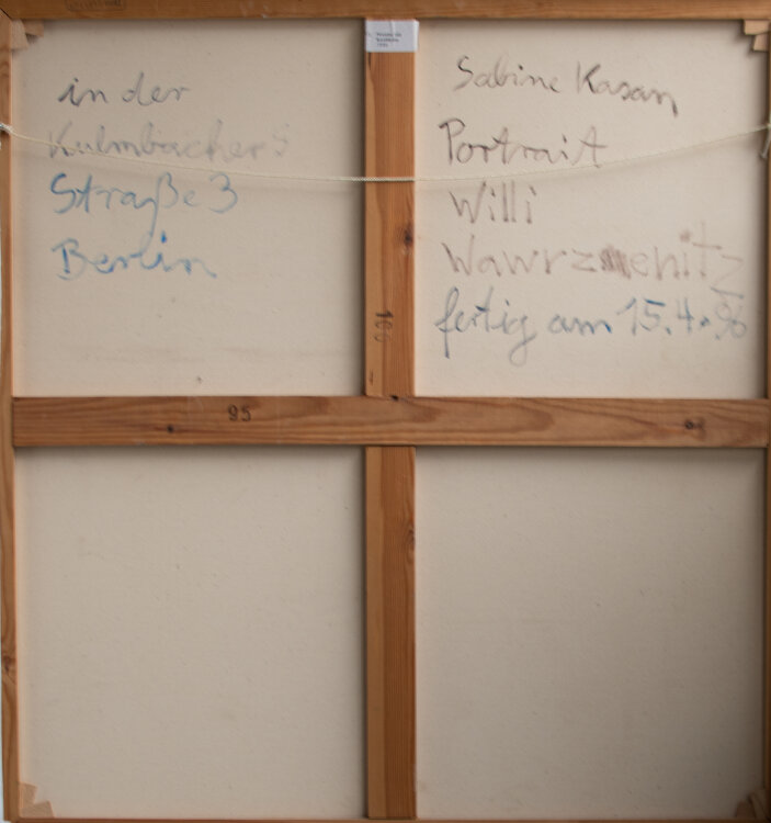 Sabine Kasan - Privatier mit Kornblume (Porträt Willi Wawrzenitz) - 1996 - Malerei