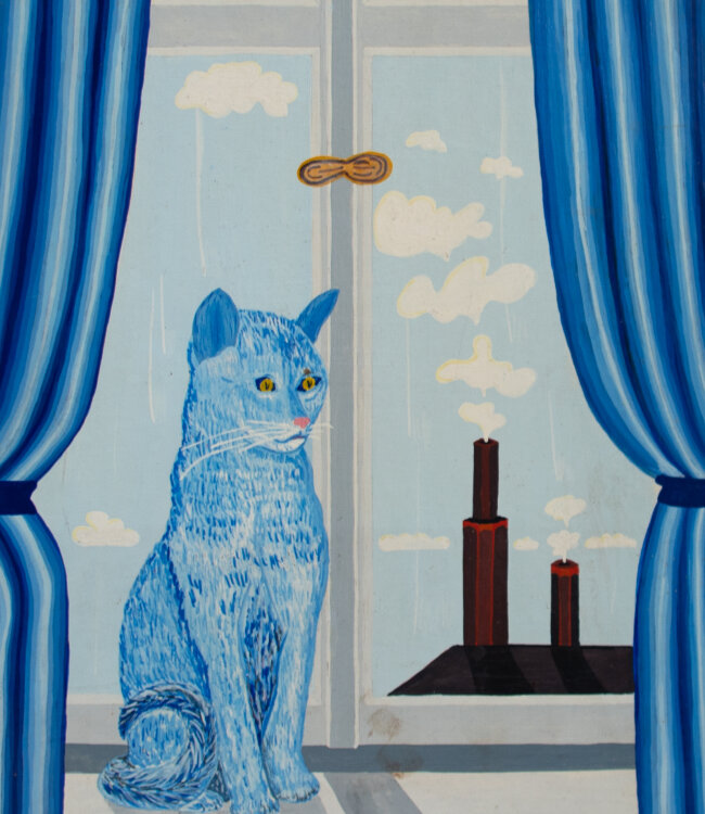 Wilhelm W. Wawrzenitz - Blaue Katze - 1976 - Malerei