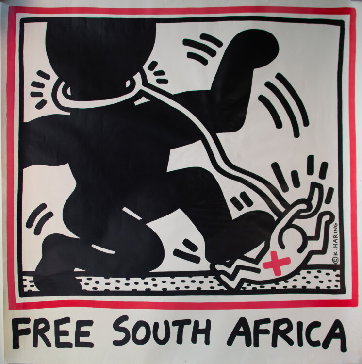 Keith Haring - Free South Africa - 1989 - Offset Lithographie