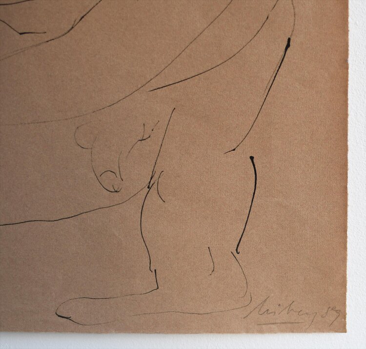Helge Leiberg - Tanzende Männerakt - 1989 - Zeichnung