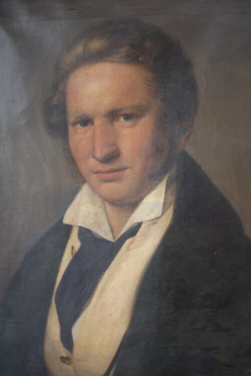 unbekannt - Männerporträt, Biedermeier - um 1830 - Öl auf Leinwand