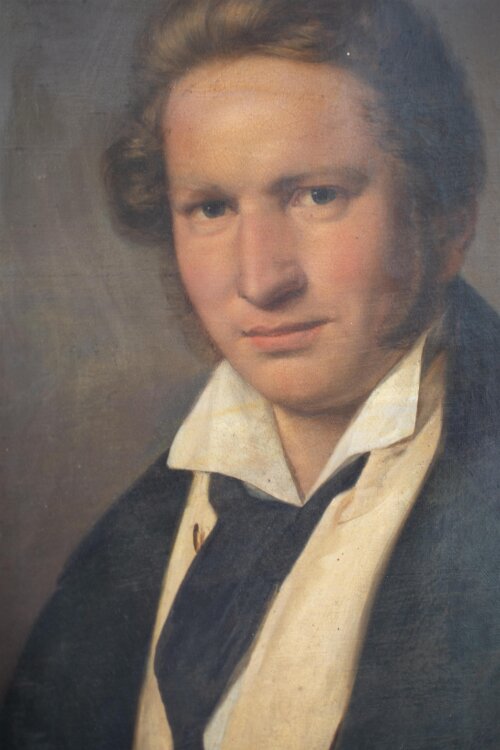 unbekannt - Männerporträt, Biedermeier - um 1830 - Öl auf Leinwand