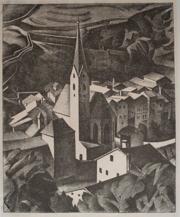 Alexander Kanoldt - Kirche II, Stadtansicht - 1922 -...