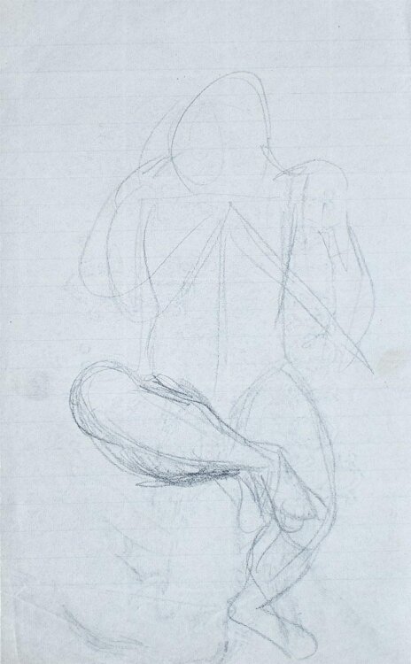 Wilhelm Wohlgemuth - o. T. (Faun mit Stab) - Bleistiftzeichnung - o. J.