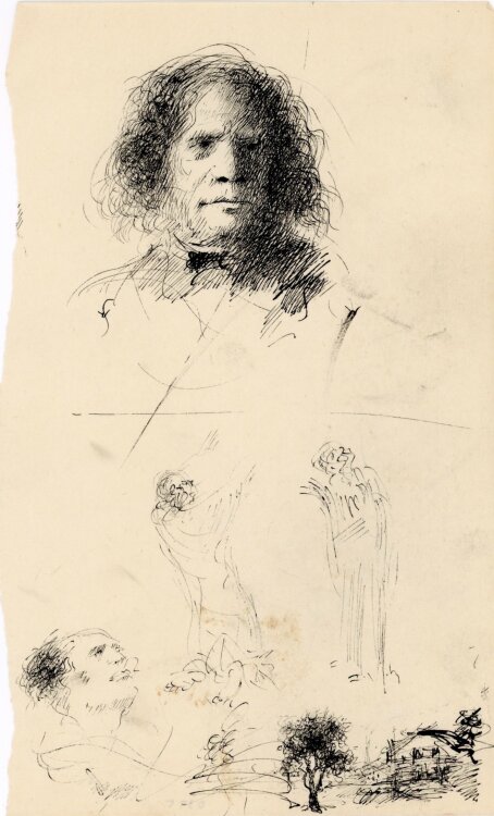 Willi Schmid - Figurenstudie, Porträt - o.J. - Tusche