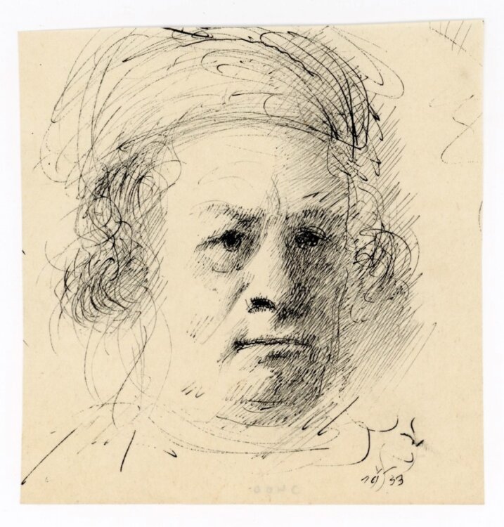Willi Schmid - Männerporträt (Selbst), Studie -...