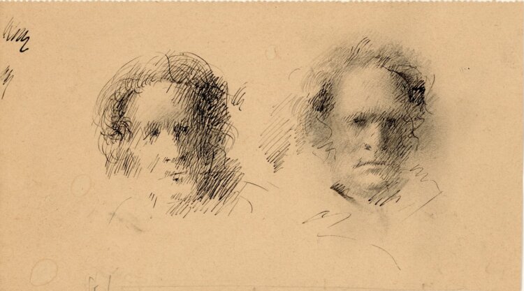 Willi Schmid - Selbstporträt, Studie Skizze - o.J. - Tusche, Bleistift