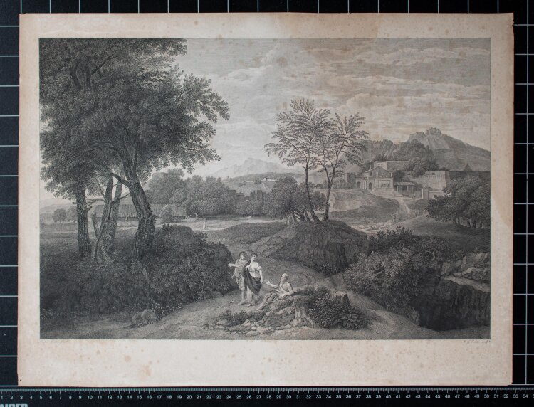 Matthias Gottfried Eichler - Südliche Landschaft mit Bettler - o.J. - Kupferstich