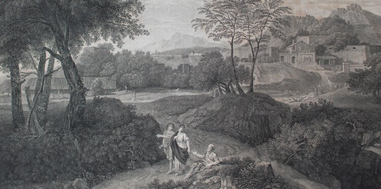 Matthias Gottfried Eichler - Südliche Landschaft mit Bettler - o.J. - Kupferstich