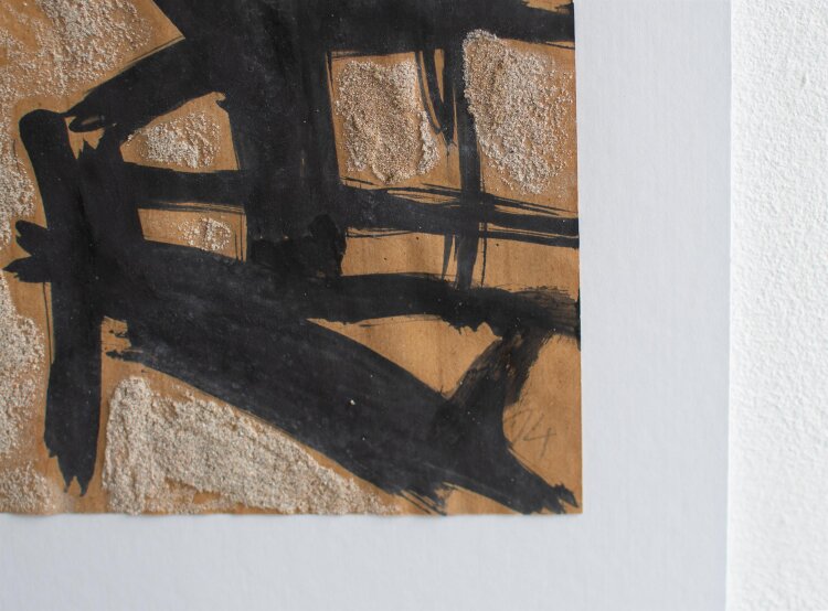Veronika Wagner - Berliner Straßenansicht mit Bäume - 2014 - Aquarell und Sand auf Papier