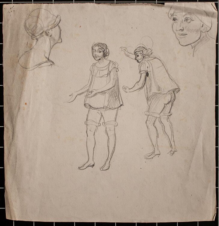 Wilhelm Wohlgemuth - Figurenskizzen - Bleistiftzeichnung - o. J.
