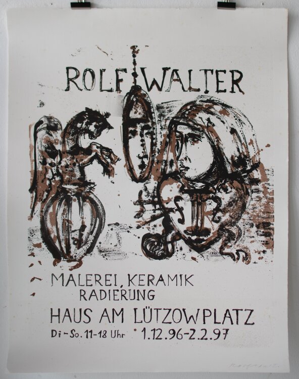 Rolf Walter - Ausstellungsplakat Haus am Lützowplatz - 1996 - Siebdruck