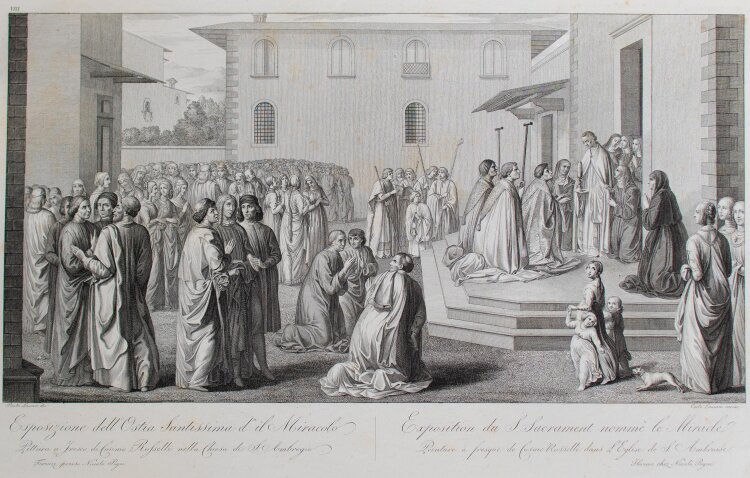 Carlo Lasinio - Ausstellung der Allerheiligsten Hostie aus: Il Miracolo. - 1800-1849 - Kupferstich
