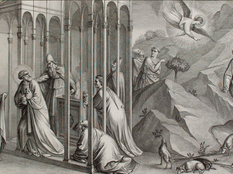Carlo Lasinio - Der Hohepriester vertreibt den Hl. Joachim aus dem Tempel - 1800-1849 - Kupferstich