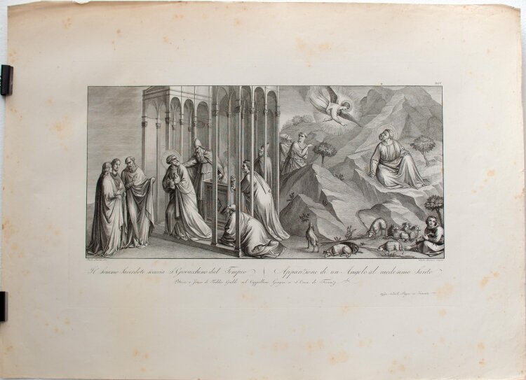 Carlo Lasinio - Der Hohepriester vertreibt den Hl. Joachim aus dem Tempel - 1800-1849 - Kupferstich