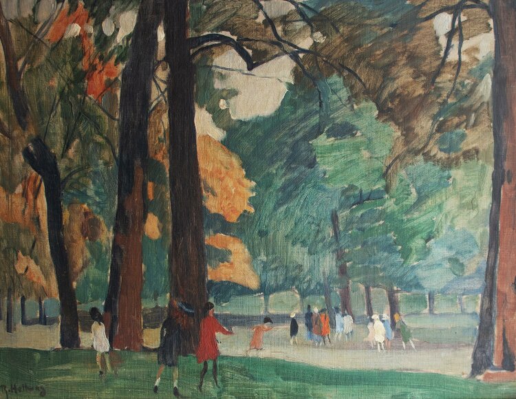 Rudolf Hellwag - Kensington Gardens - 1917 - Öl auf...