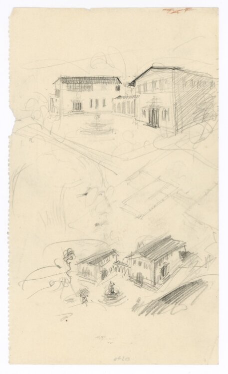 Willi Schmid - Nachzeichnung Villa, Hausensemble - o.J. -...