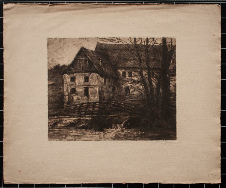 Franz Graf - altes Haus - Radierung - o.J.