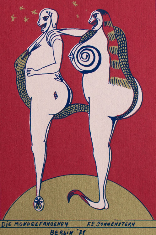 Friedrich Schröder-Sonnenstern - Die Mondgefangenen - 1971 - Farbserigraphie