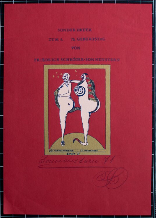 Friedrich Schröder-Sonnenstern - Die Mondgefangenen - 1971 - Farbserigraphie