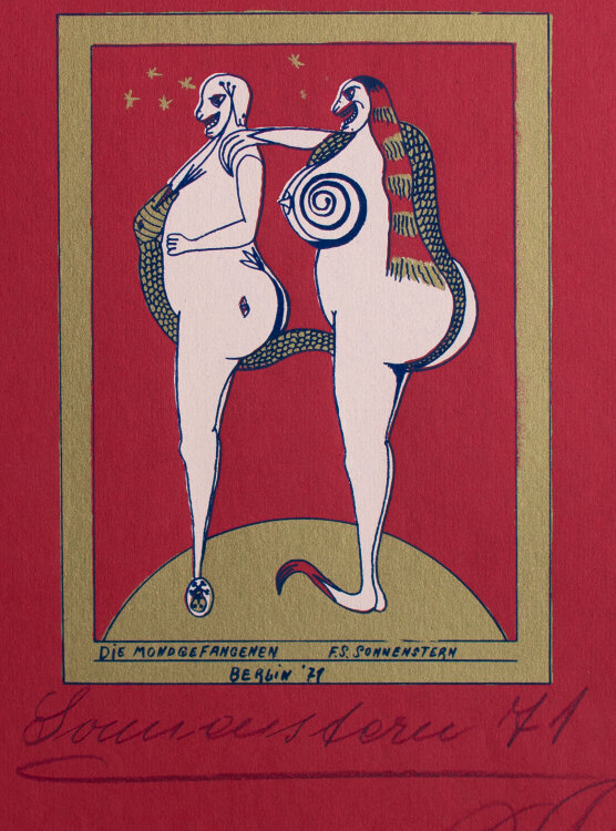 Friedrich Schröder-Sonnenstern - Die Mondgefangenen - 1971 - Farbserigraphie