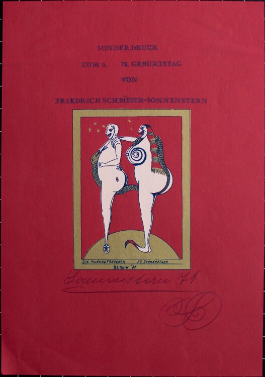 Friedrich Schröder-Sonnenstern - Die Mondgefangenen - 1971 - Farbserigraphie