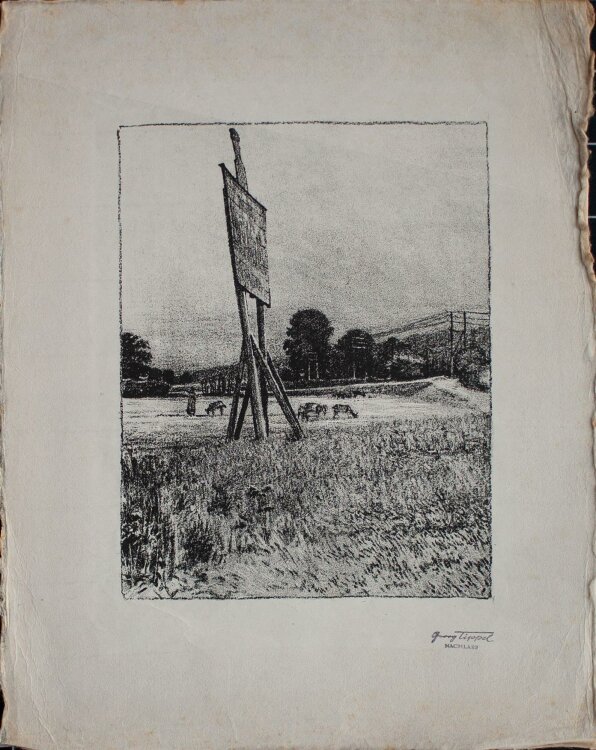 Georg Tippel - Landschaft - Lithographie - o. J.