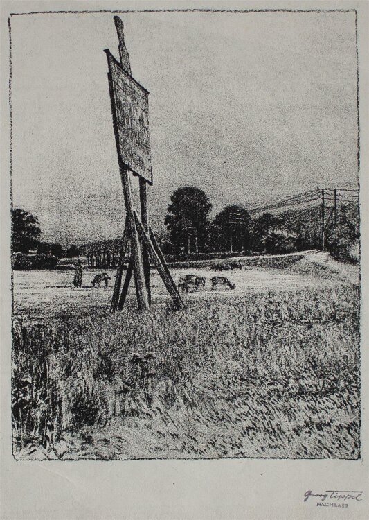 Georg Tippel - Landschaft - Lithographie - o. J.