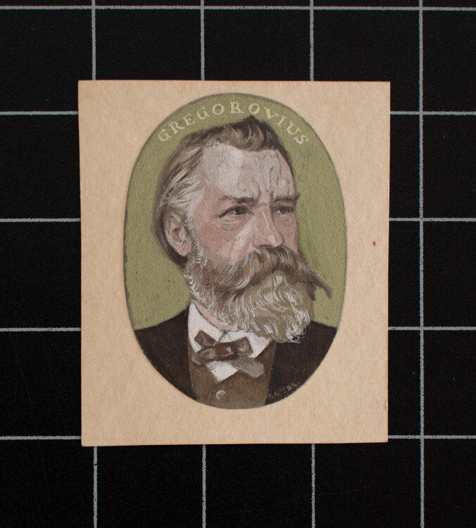 signiert M. Koser - Männliches Porträt Gregorovius - o.J. - Aquarell