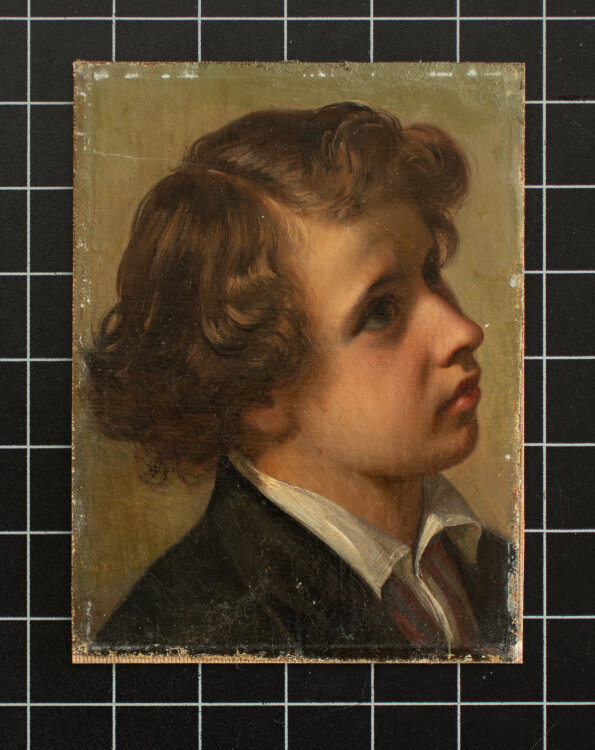 Unbekannt - Porträt eines jungen Mannes - o.J. - Öl auf Leinwand auf Spanplatte