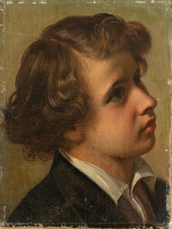 Unbekannt - Porträt eines jungen Mannes - o.J. - Öl auf Leinwand auf Spanplatte