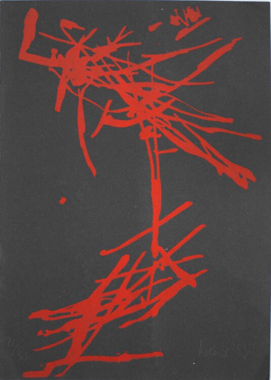 Wolfgang Krause - Abstrakte Form - 1985 - Druckgrafik