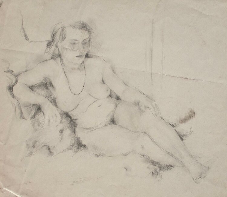 Georg Tippel - Weiblicher Akt / Frauenporträt - Zeichnung - o. J.