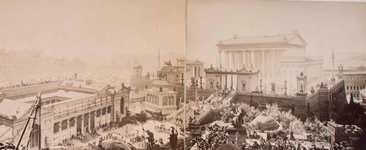 Franz Hanfstaengl - Das Alte Rom mit dem Triumphzuge Kaiser Constantins im jahre 312 n. Christus - um 1890 - Fotografie (Abzug)