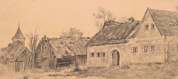 Siegfried Stoitzner - Bauernhof - um 1920 - Zeichnung