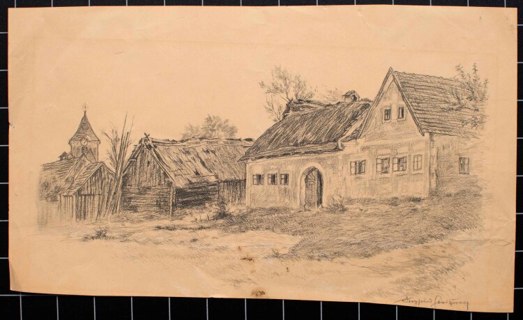 Siegfried Stoitzner - Bauernhof - um 1920 - Zeichnung