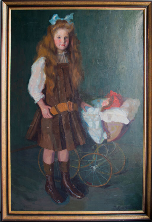 Mary" Schmitz ne Münchmeyer Mädchenporträt - um 1910 - Öl auf Leinwand"