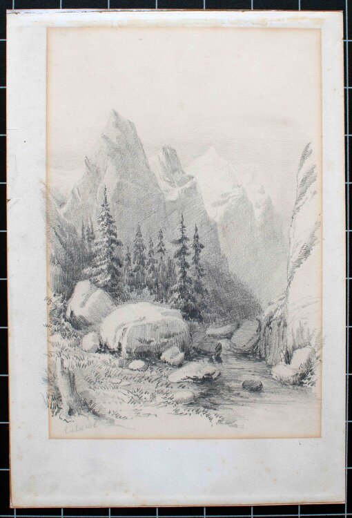 Alexandre Calame - Berglandschaft - Mitte 19. Jahrhundert...