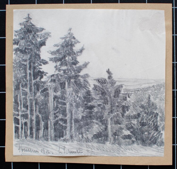 Leonhard Schnell - Bergige Baumlandschaft - Ende 1800 -...