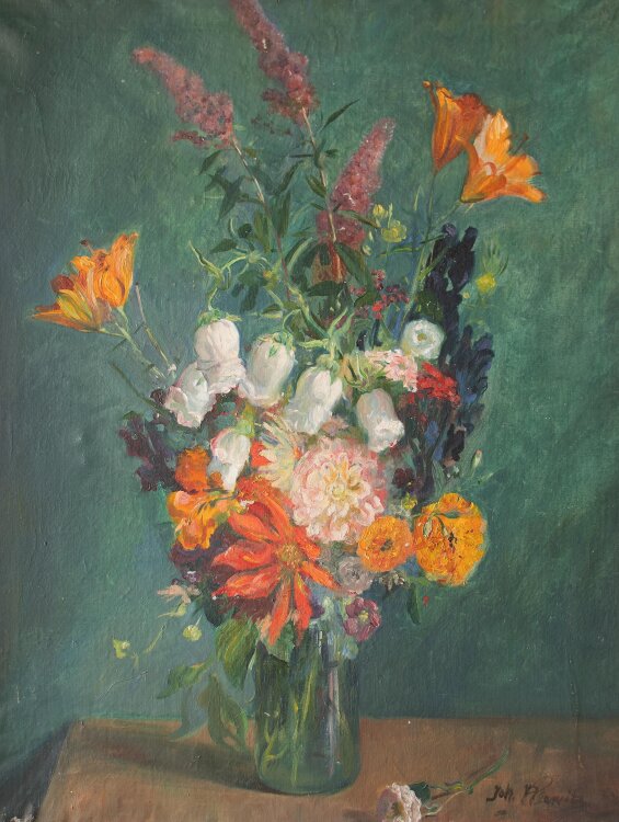 Johannes Klewitz - Blumenstillleben mit Sommerblumen - o.J. - Öl auf Leinwand