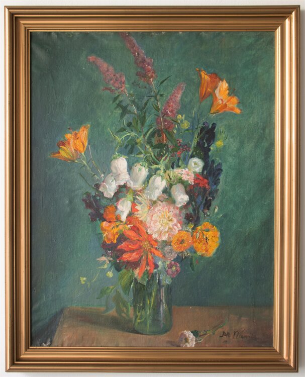 Johannes Klewitz - Blumenstillleben mit Sommerblumen - o.J. - Öl auf Leinwand