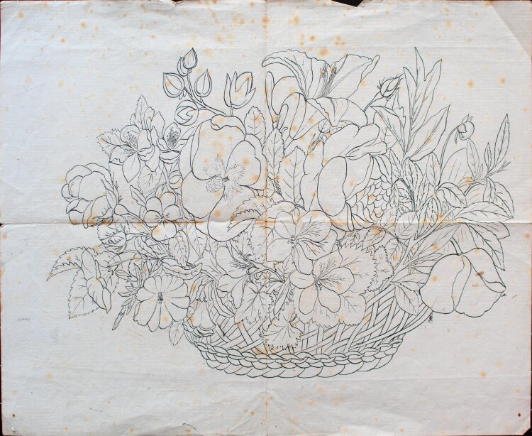 unbekannt - Blumenkorb - um 1900 - Zeichnung
