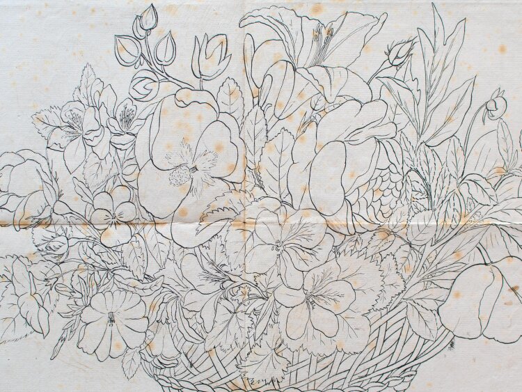 unbekannt - Blumenkorb - um 1900 - Zeichnung