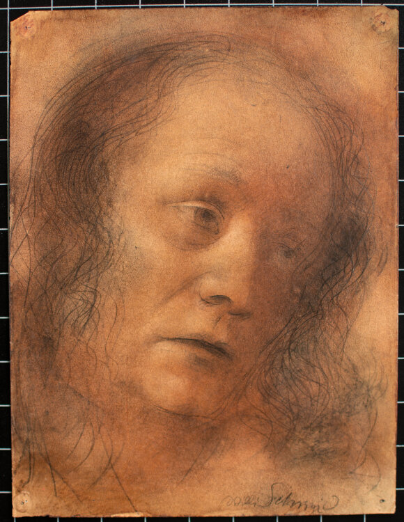 Willi Schmid - Männerporträt mit langem Haar - o.J. - Bleistift, Pastell